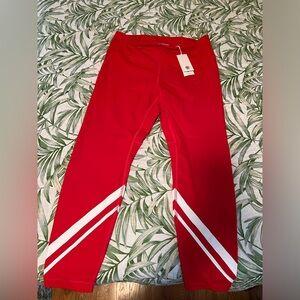 Tory Burch compression chevron 7/8 legging in radiant red NWT, size XL